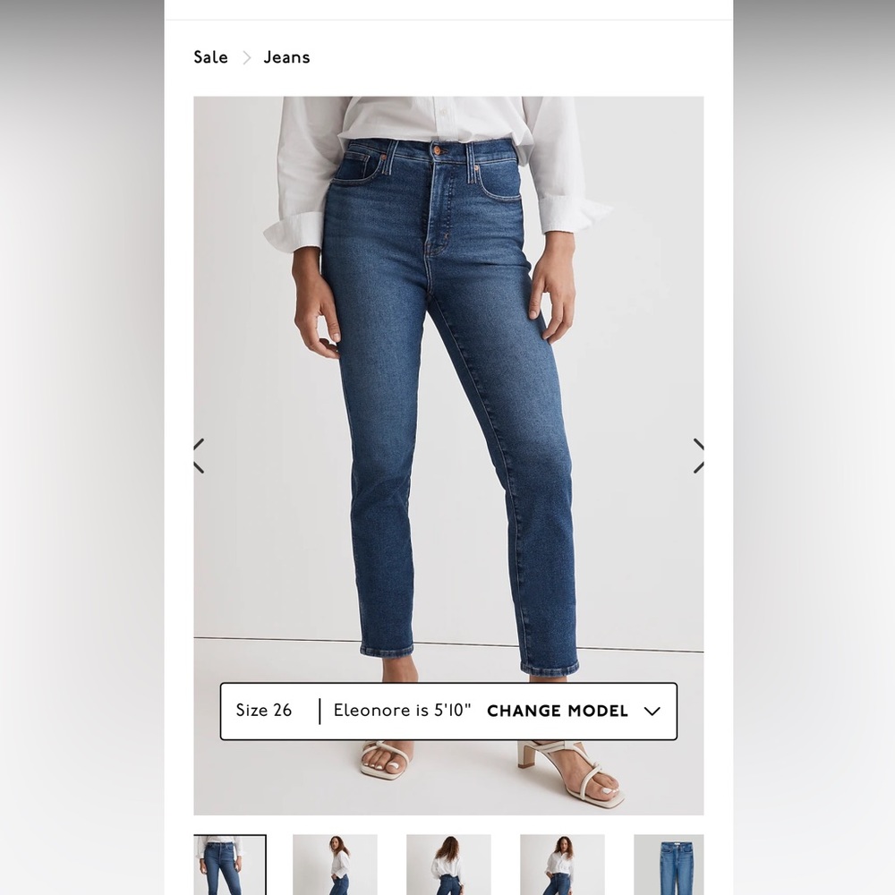 Madewell size 28 high rise stovepipe jeans in auraria wash